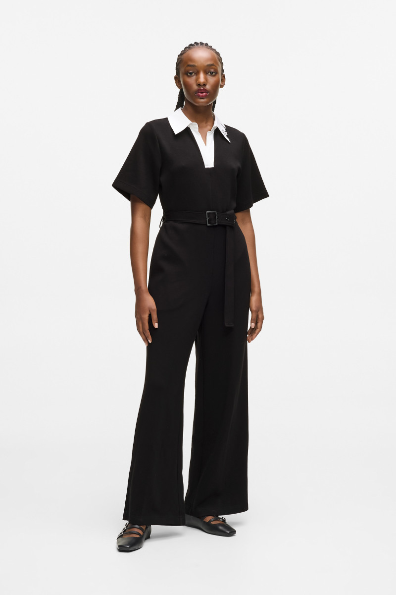 Levně Overal karl lagerfeld signature collar jumpsuit black