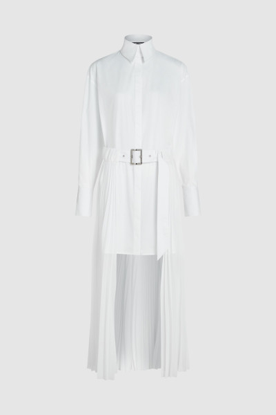 ŠATY KARL LAGERFELD PLEATED FASHION SHIRT DRESS - Fotografie č. 6