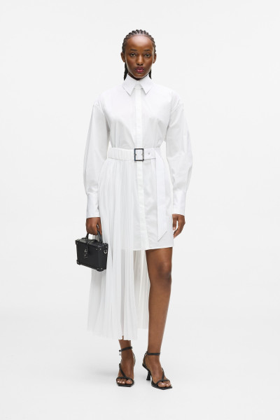 ŠATY KARL LAGERFELD PLEATED FASHION SHIRT DRESS - Fotografie č. 2