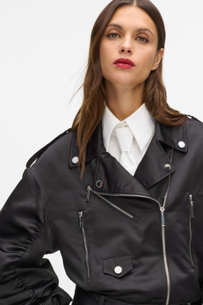 BUNDA KARL LAGERFELD BIKER SATIN BOMBER - Fotografie č. 4