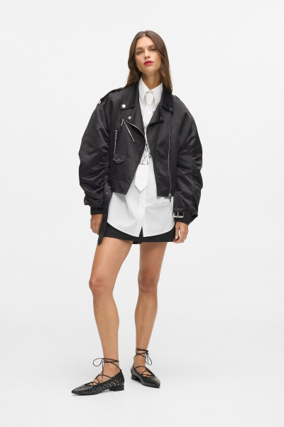 BUNDA KARL LAGERFELD BIKER SATIN BOMBER - Fotografie č. 2