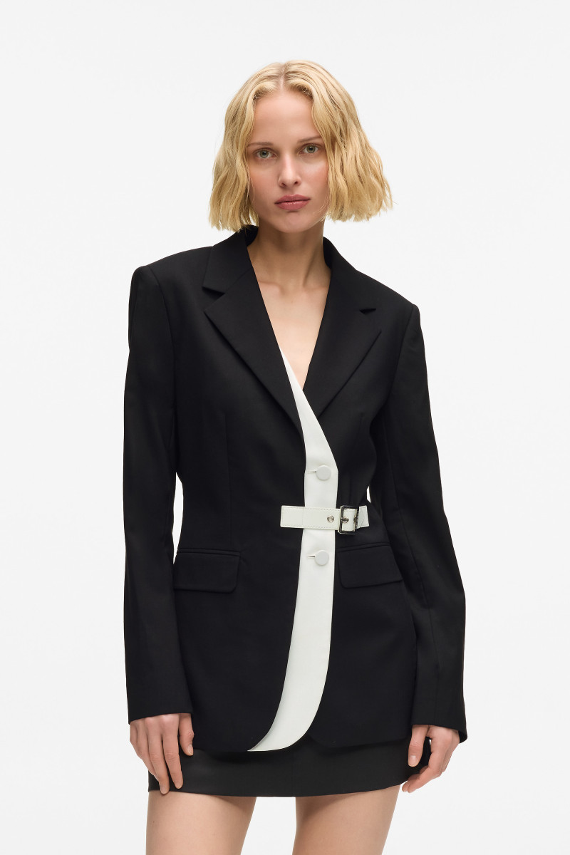 Levně Sako karl lagerfeld bw essential blazer black/white