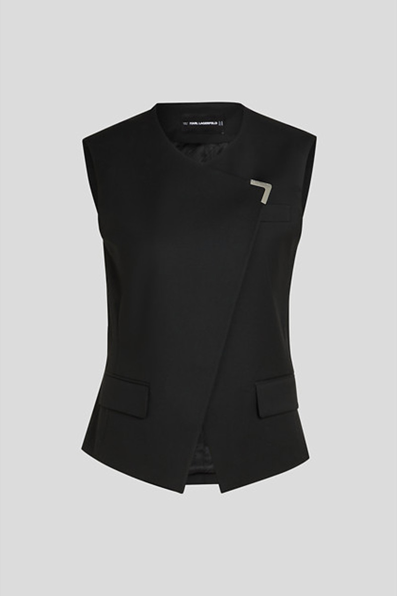 Levně Vesta karl lagerfeld metal detail waistcoat black