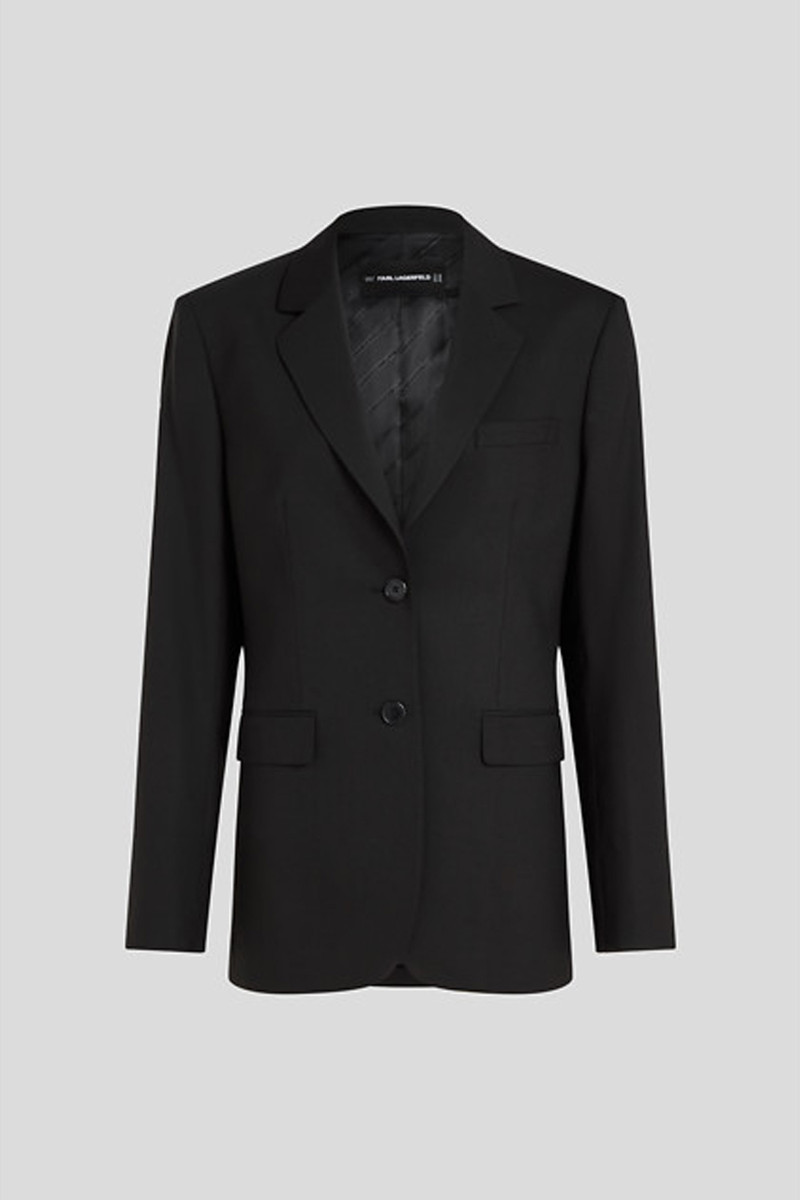 Sako Karl Lagerfeld Logo Tape Relaxed Blazer Black