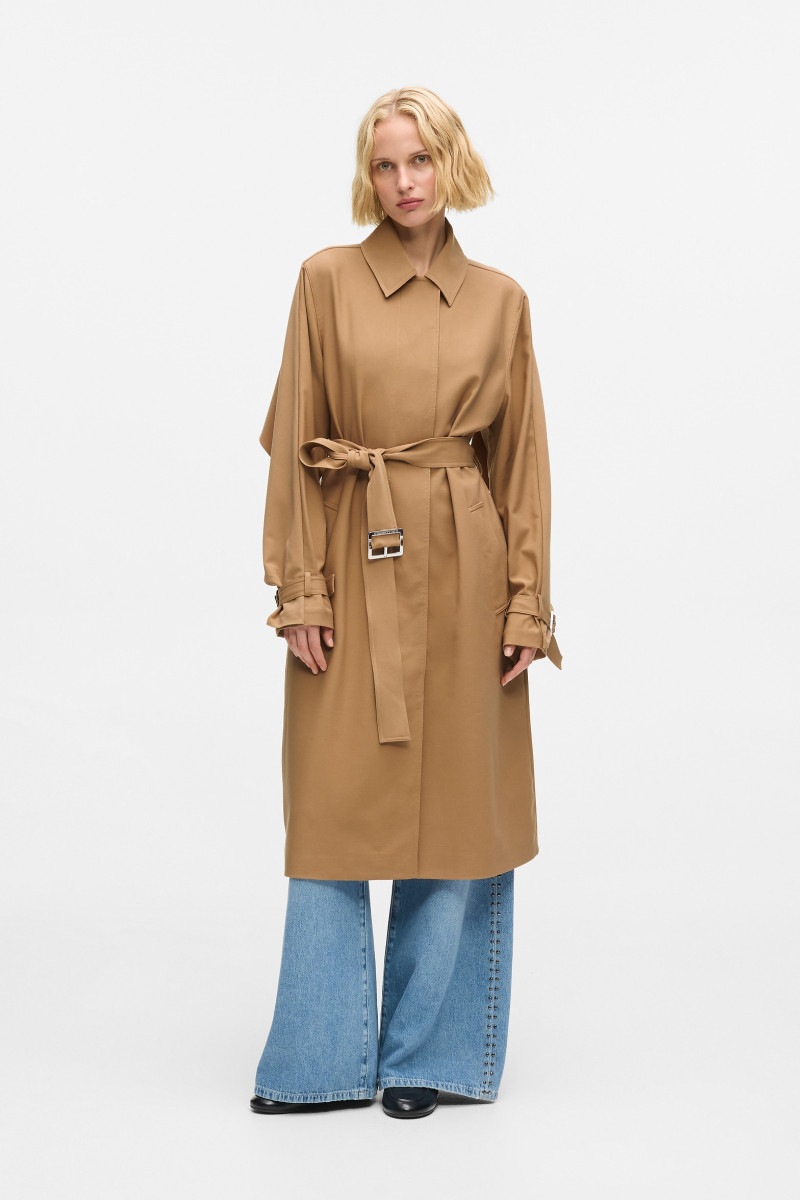 Levně Kabát karl lagerfeld pleated trench coat nougat