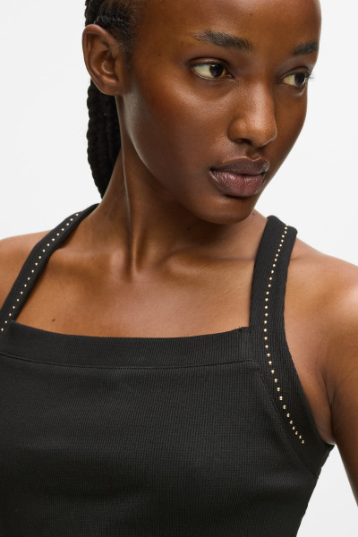 TOP KARL LAGERFELD MINI STUD DETAIL TANK TOP - Fotografie č. 4