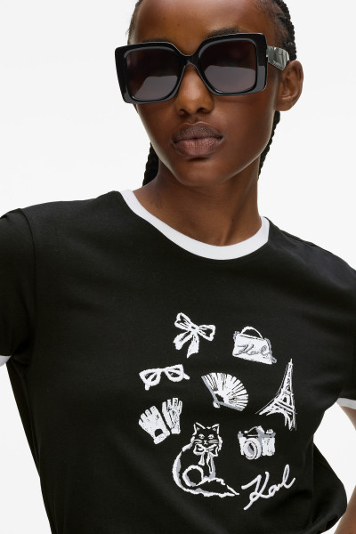TRIČKO KARL LAGERFELD KARL SYMBOLS T-SHIRT - Fotografia č. 4