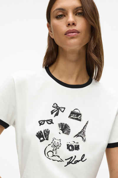 TRIČKO KARL LAGERFELD KARL SYMBOLS T-SHIRT - Fotografia č. 4