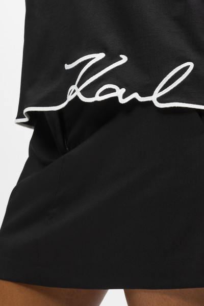 PÓLÓ KARL LAGERFELD SIGNATURE HEM V-NECK T-SHIRT - Kép 4