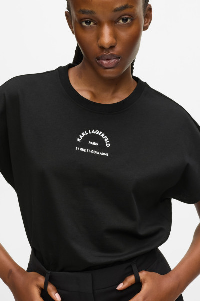 PÓLÓ KARL LAGERFELD RSG GLITTER RELAXED T-SHIRT - Kép 4