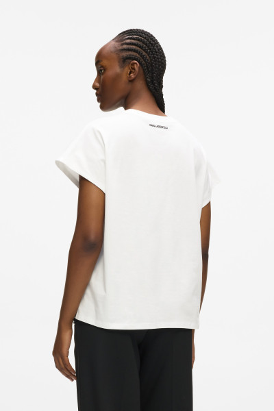 PÓLÓ KARL LAGERFELD RSG GLITTER RELAXED T-SHIRT - Kép 3
