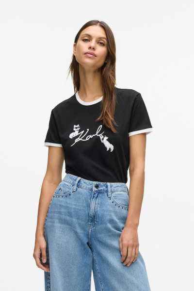 TRIČKO KARL LAGERFELD IKON SIGNATURE CHOUPETTE TEE - Fotografia č. 1