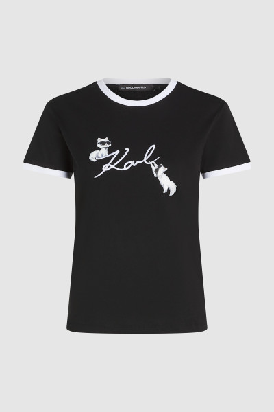 TRIČKO KARL LAGERFELD IKON SIGNATURE CHOUPETTE TEE - Fotografia č. 5