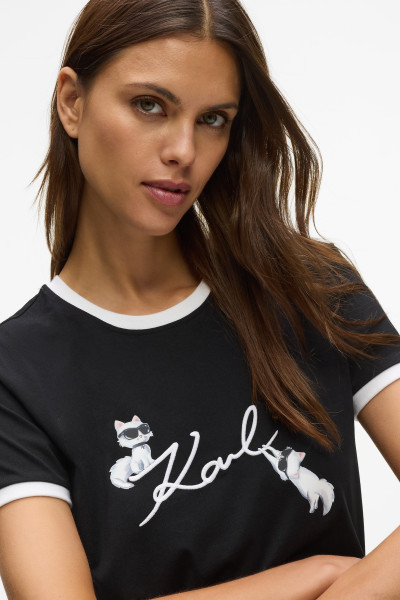 TRIČKO KARL LAGERFELD IKON SIGNATURE CHOUPETTE TEE - Fotografia č. 4