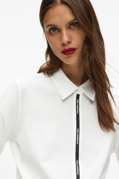KOŠILE KARL LAGERFELD LOGO TAPE JERSEY SHIRT - Fotografie č. 4