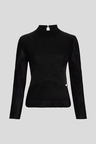 SVETR KARL LAGERFELD ELEGANT FLOCK MOCK NECK - Fotografie č. 1