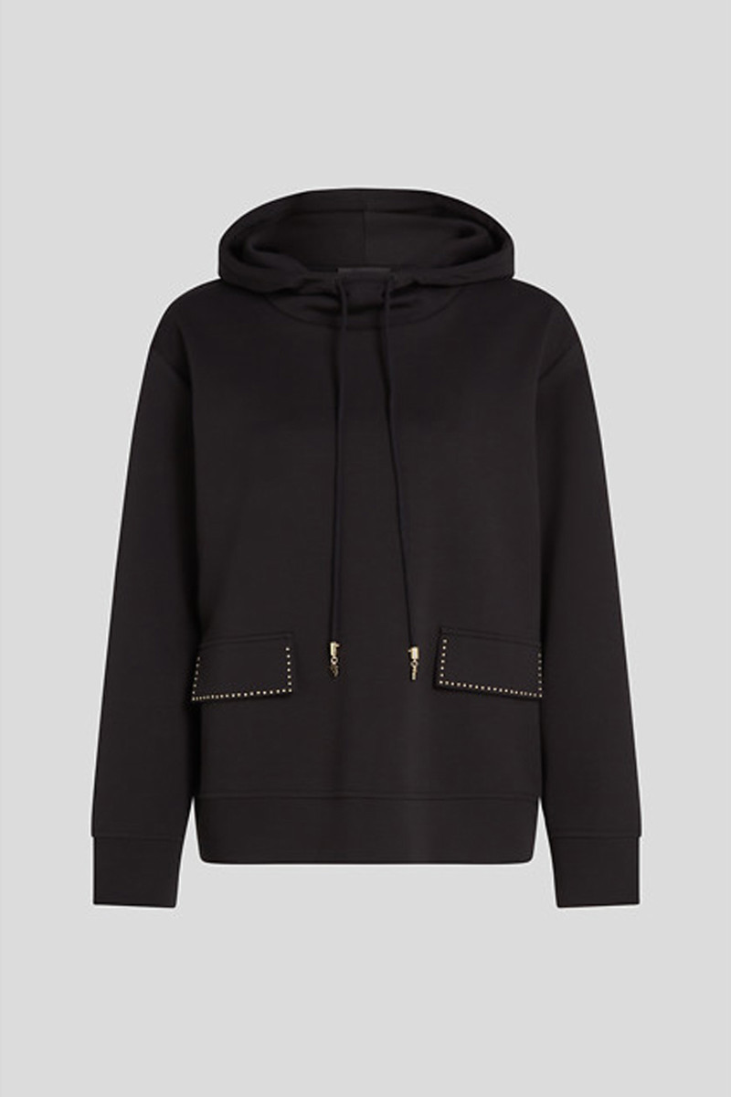 Mikina Karl Lagerfeld Mini Stud Detail Hoodie Black