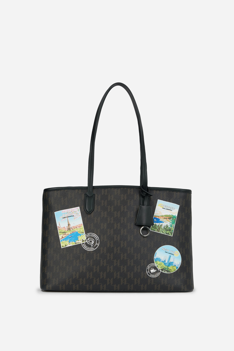 Kabelka Karl Lagerfeld Ikon Monogram Cc Md Tote Brown-Kl Mono