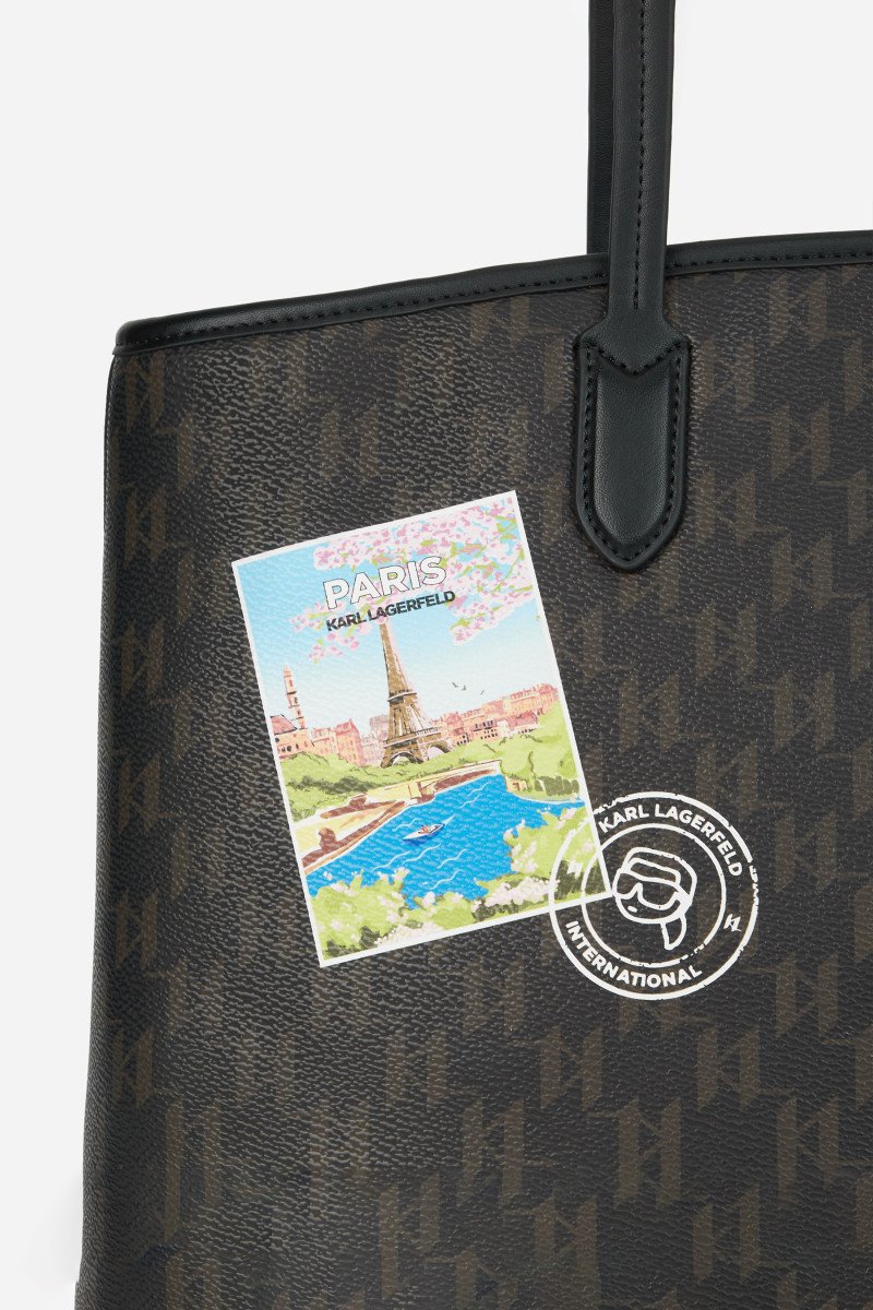 Kabelka Karl Lagerfeld Ikon Monogram Cc Md Tote Brown-Kl Mono