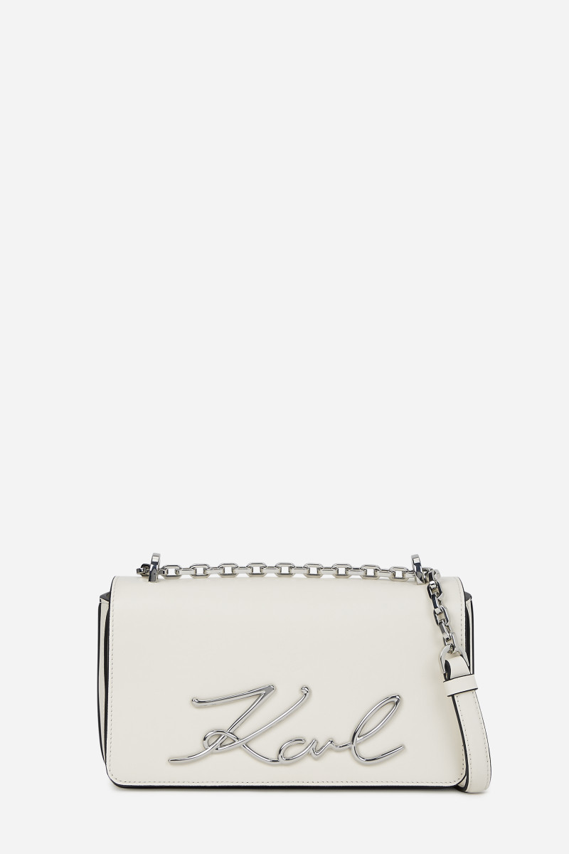 Levně Kabelka karl lagerfeld k/signature 2.0 slim sm cb off white