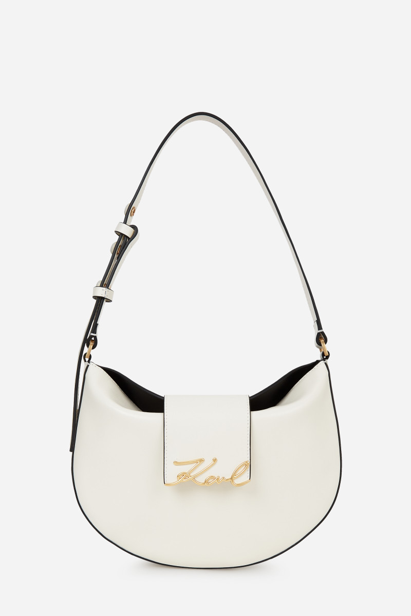 Levně Kabelka karl lagerfeld k/signature fl halfmoon shb off white