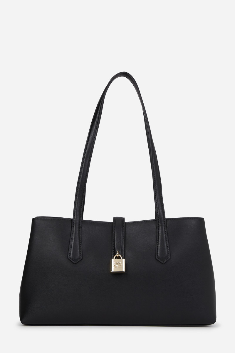 Levně Kabelka karl lagerfeld k/autograph padlock e/w tote black/gold