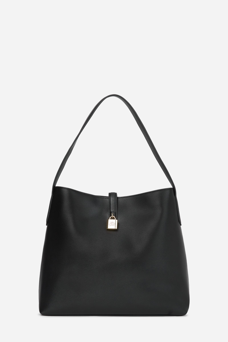 Levně Kabelka karl lagerfeld k/autograph padlock hobo black/gold