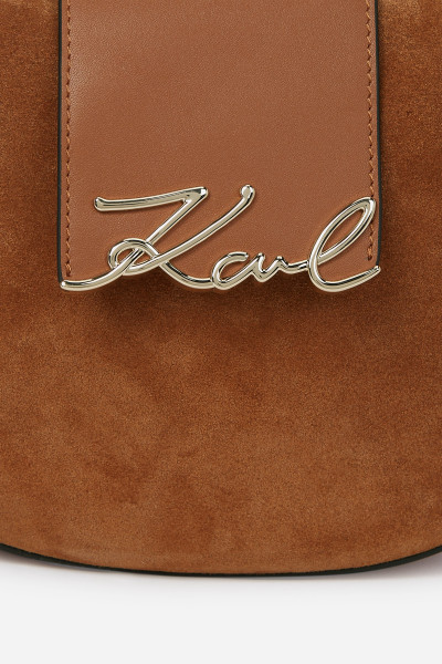 KABELKA KARL LAGERFELD K/SIGNATURE FL HALFMOON SB SUE - Fotografie č. 5