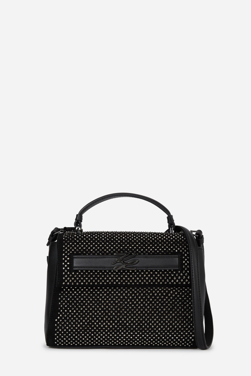 Levně Kabelka karl lagerfeld k/autograph sm top handle rhin black embellishment
