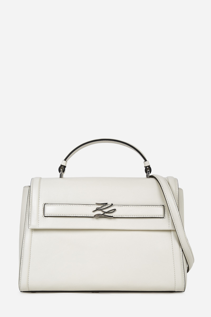 Levně Kabelka karl lagerfeld k/autograph md top handle off white