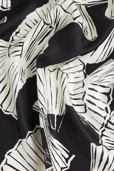 SÁL KARL LAGERFELD K/SIGNATURE FAN SM SILK SCARF - Kép 4