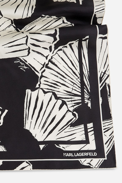 SÁL KARL LAGERFELD K/SIGNATURE FAN SM SILK SCARF - Kép 5