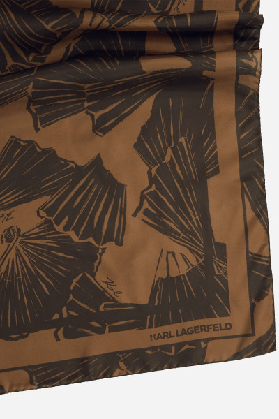 SÁL KARL LAGERFELD K/SIGNATURE FAN BIG SILK SCARF - Kép 4