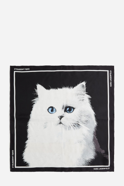SÁL KARL LAGERFELD IKON CHOUPETTE SILK SCARF - Kép 2
