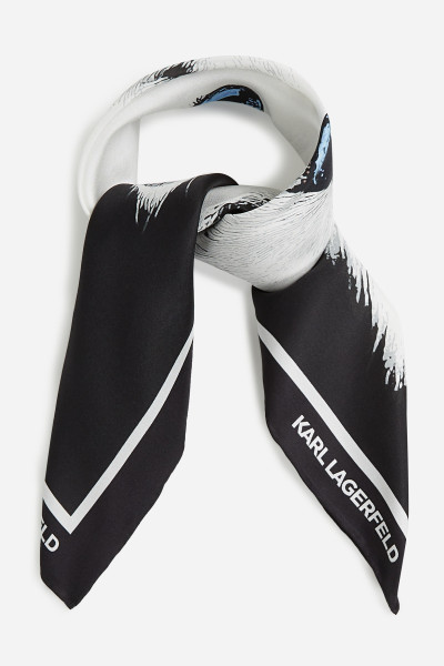SÁL KARL LAGERFELD IKON CHOUPETTE SILK SCARF - Kép 1