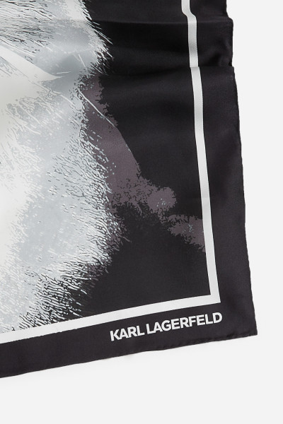 SÁL KARL LAGERFELD IKON CHOUPETTE SILK SCARF - Kép 5