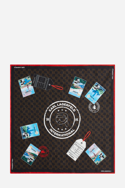SÁL KARL LAGERFELD IKON MONOGRAM SILK SCARF GP - Kép 3
