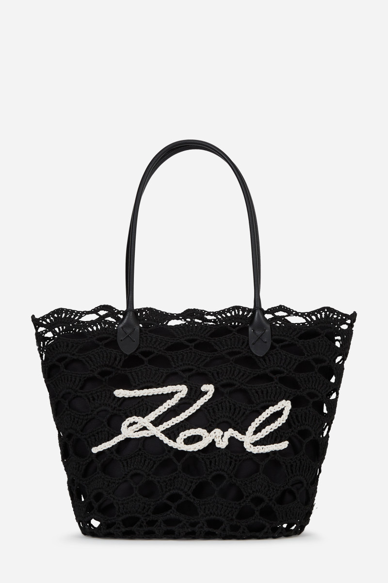 Taška Karl Lagerfeld K/Signature Fan Beach Bag Black