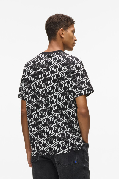 PÓLÓ KARL LAGERFELD JEANS KLJ REG SS MONOGRAM AOP TEE - Kép 3