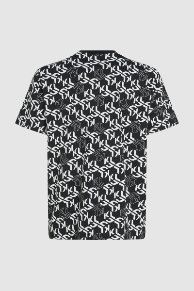 PÓLÓ KARL LAGERFELD JEANS KLJ REG SS MONOGRAM AOP TEE - Kép 6