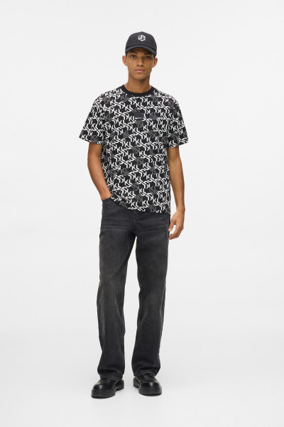 PÓLÓ KARL LAGERFELD JEANS KLJ REG SS MONOGRAM AOP TEE - Kép 2