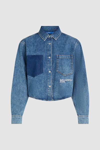 ING KARL LAGERFELD JEANS KLJ BOXY DENIM BLOUSE - Kép 5