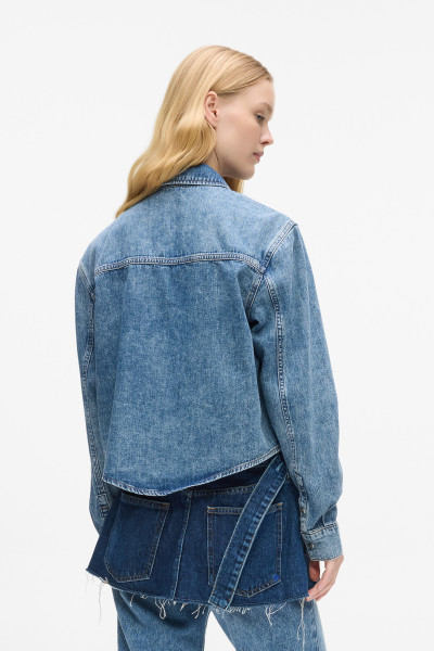 ING KARL LAGERFELD JEANS KLJ BOXY DENIM BLOUSE - Kép 3