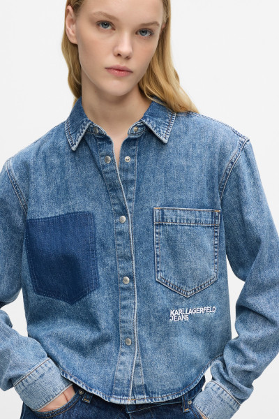 ING KARL LAGERFELD JEANS KLJ BOXY DENIM BLOUSE - Kép 4