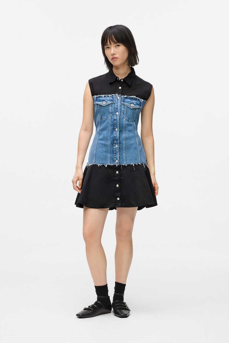 Šaty Karl Lagerfeld Jeans Klj Mixed Material Dress Washed Blue-Black