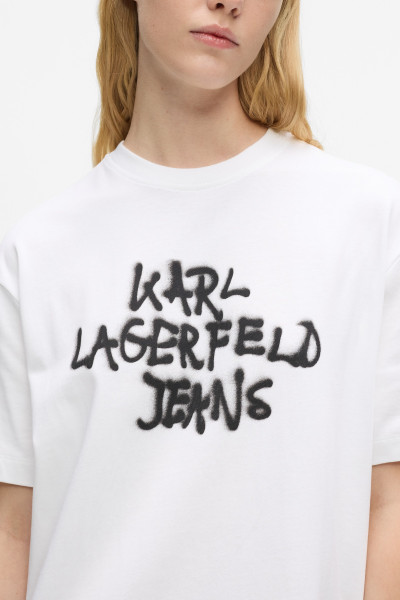 RUHA KARL LAGERFELD JEANS KLJ GRAFFITI TEE DRESS - Kép 4