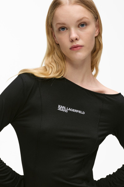 RUHA KARL LAGERFELD JEANS KLJ OFF SHOULDER JERSEY DRESS - Kép 4