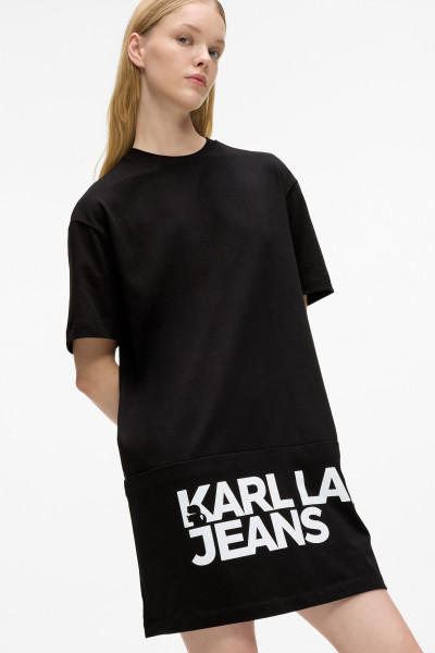 RUHA KARL LAGERFELD JEANS KLJ LOGO TEE DRESS - Kép 4