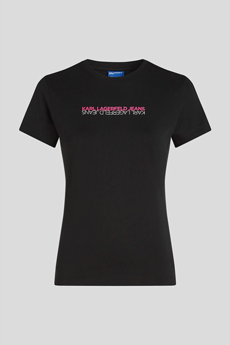 Tričko Karl Lagerfeld Jeans Klj Slim Ss Reflection Tee Black