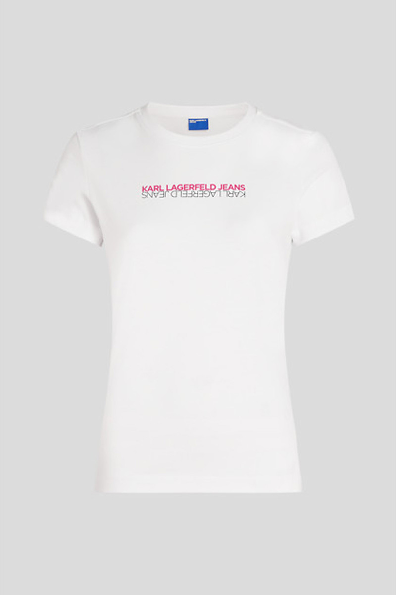 Tričko Karl Lagerfeld Jeans Klj Slim Ss Reflection Tee White